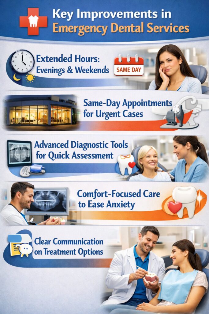 Key improvements in emergency dental services